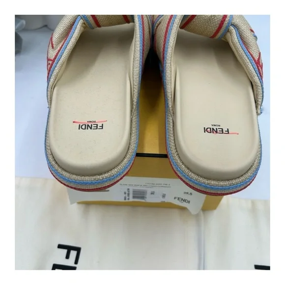 Fendi KNOT cursive sandals size 39.5 made in Italy - Picture 3 of 6